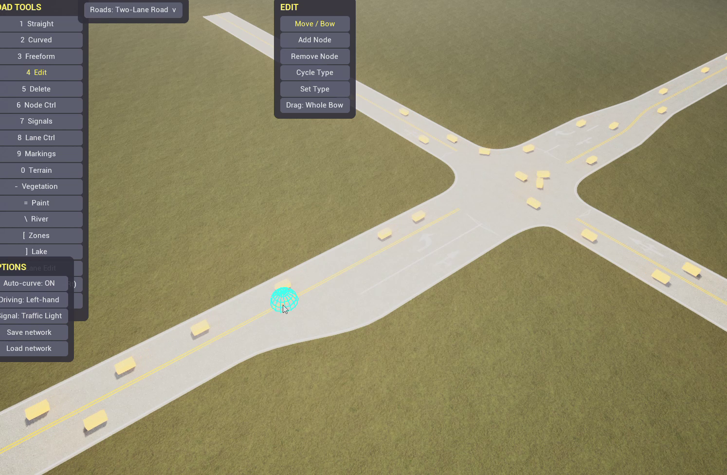 Editing a road segment