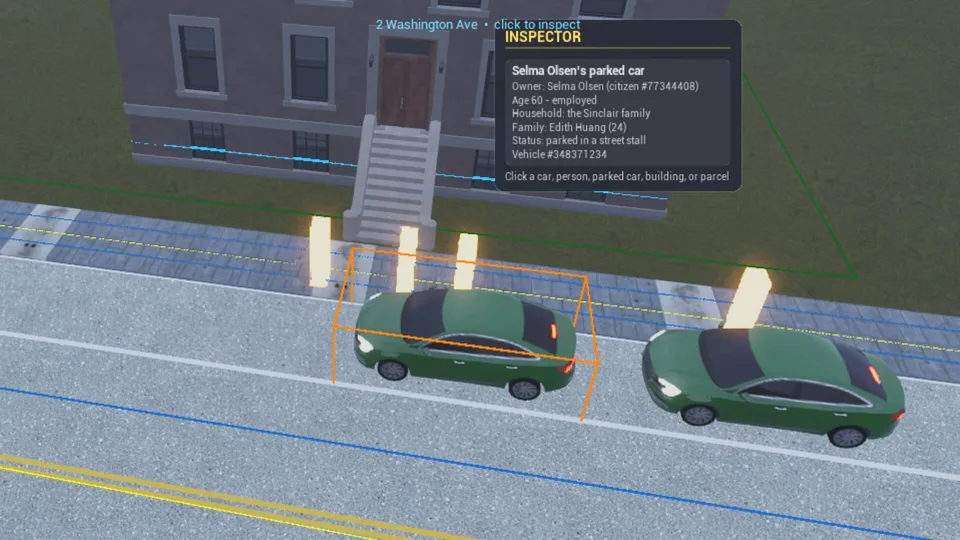 Individual citizens and their parked cars outside a home in Regions